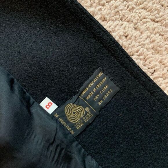 Vintage Black 80s Wool Leather Patch Bomber Western Coat Medium Large - Picture 5 of 8